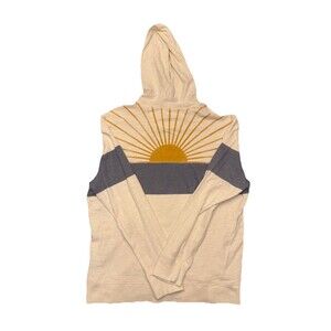 Faherty Mens Organic Cotton Pullover Hoodie XL Sunrise Graphic Blue Stripe